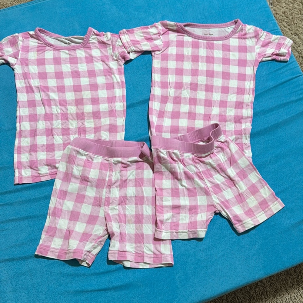 Little Sleepies 4t and 3t pink checked